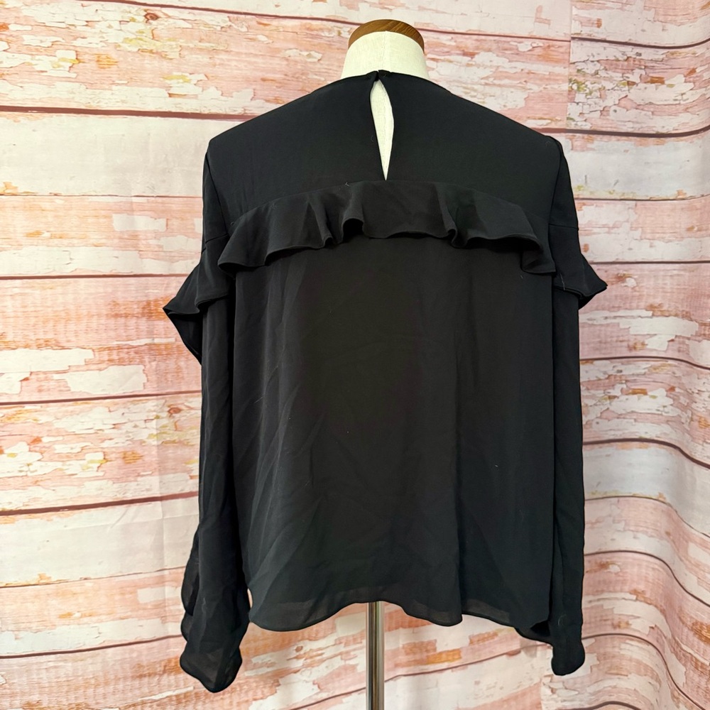 GREYLIN Black Ruffle Sleeve Top - Picture 3 of 5